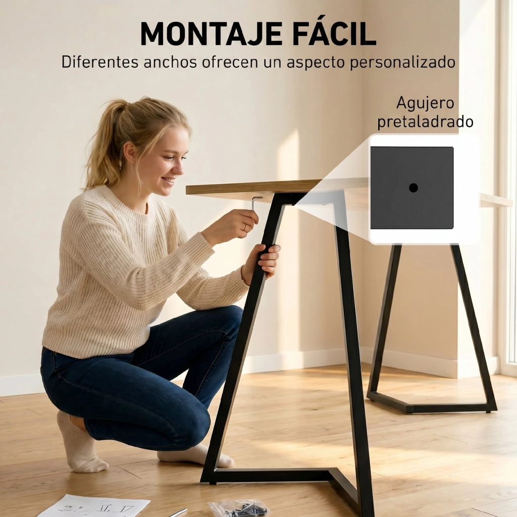 Gambe per Tavolo Quadrate Industriali Regolabili ¨C zephmum ¨C Nero 43x3x72 cm