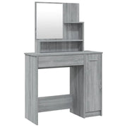 Toeletta | Tavolo da Trucco con Specchio Grigio Sonoma 86,5x35x136 cm