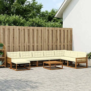 Set di divani da esterno con cuscino 9 pcs Naturale e Crema