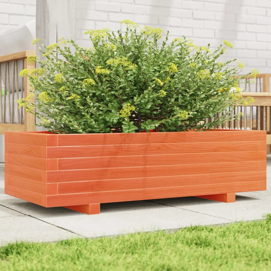Fioriera Giardino Marrone Cera 90x40x26,5cm Legno Massello Pino 847335