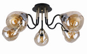 Lampadario Candellux UNICA nero oro 5xE27 40W dimmerabile