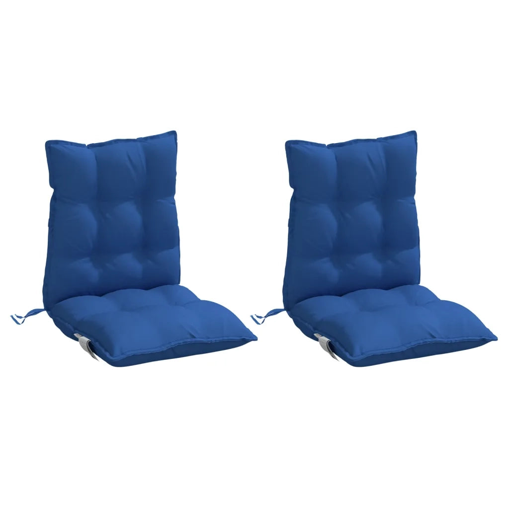 Cuscini Sedia con Schienale Basso 2 pz Blu Reale Tessuto Oxford 377701