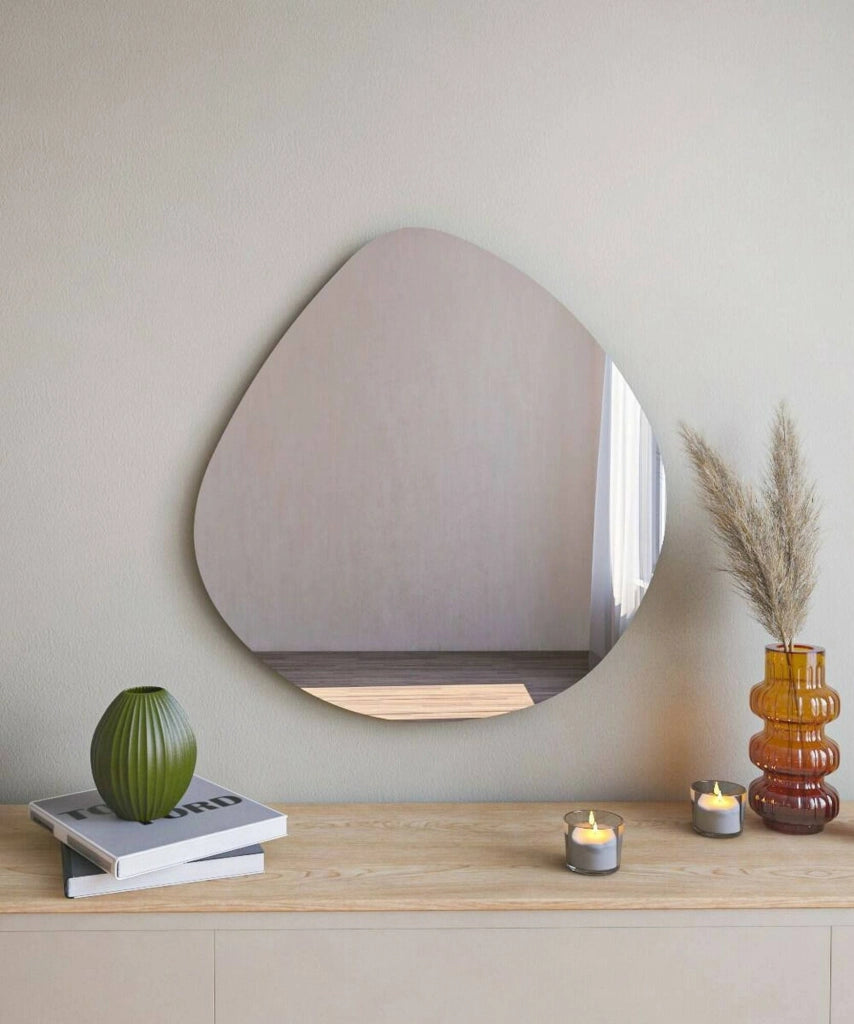 Specchio Eusebia, Specchiera, Articolo d'arredo a muro, Decorazione con specchio, 60x2h60 cm, Nero