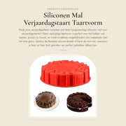 Forma per torte in silicone antiscivolo - Resistente e flessibile - Resistente al calore - Ideale per torte di compleanno - Facile da pulire