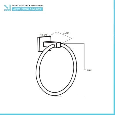Set accessori a muro 6 pezzi in vetro e acciaio nero opaco e viti incluse  Levante