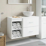 Set di mobili per il bagno 2 pcs Bianco Legno ingegnerizzato 3403872