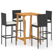 Set da bar da giardino con cuscini 5 pz nero 02_0013464