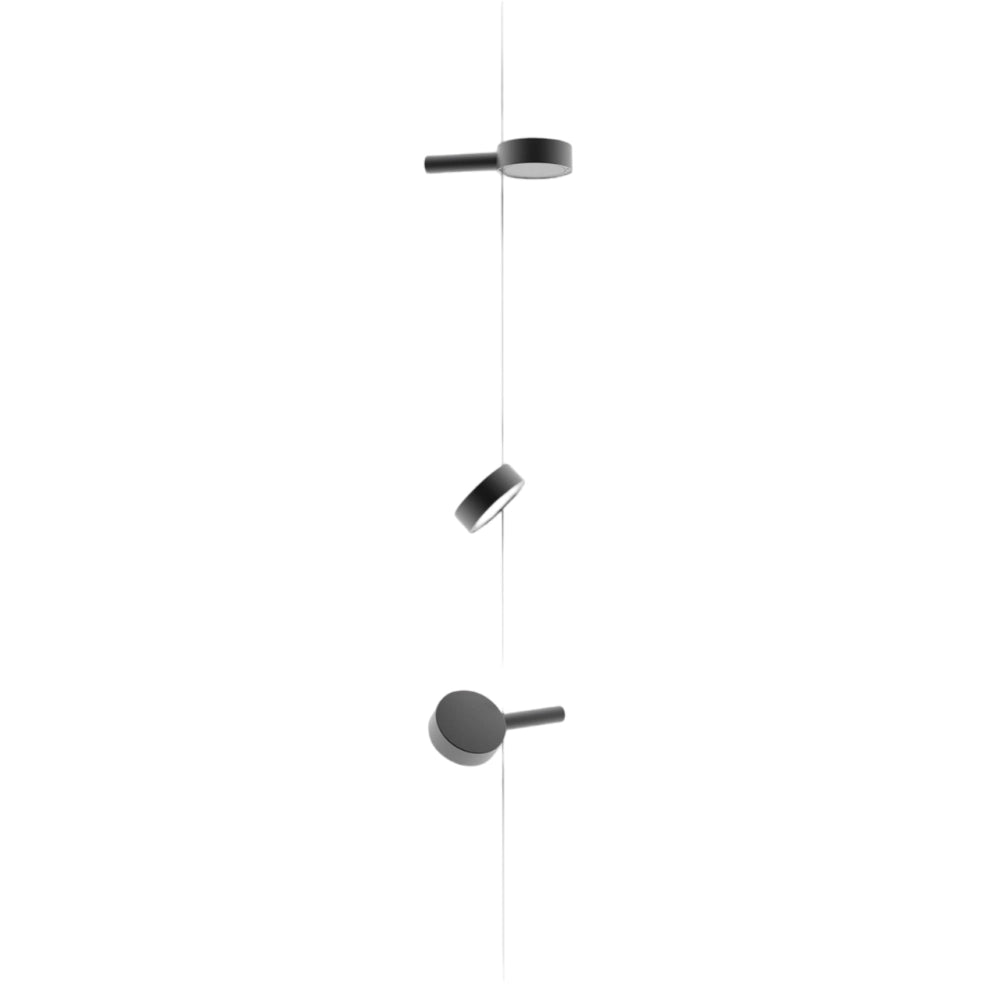 Zafferano Super O Lampada a led sospesa Nera ricaricabile e dimmerabile - 2 Moduli  Luce