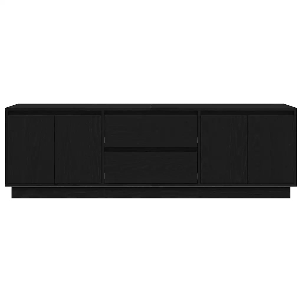 Mobile Porta TV con Luci LED Rovere Nero 160,5x41x50 cm