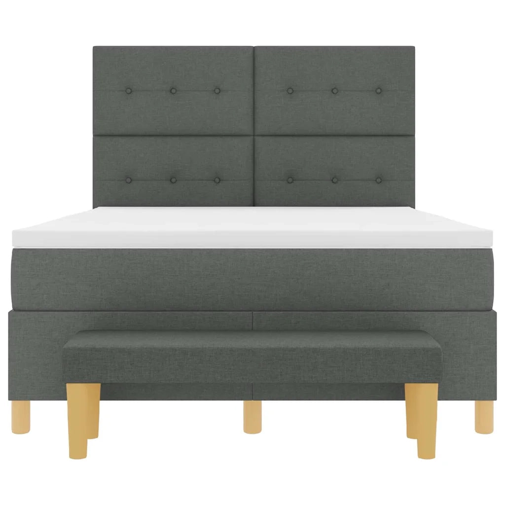 Letto a molle con testiera Grigio scuro 200 x 160 cm Tessuto 3344311
