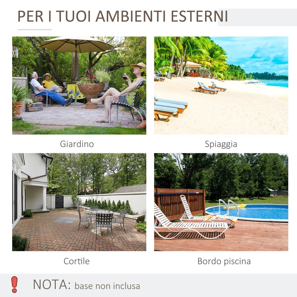 Ombrellone da Giardino Ø2,27m in Metallo e Poliestere Bianco Crema