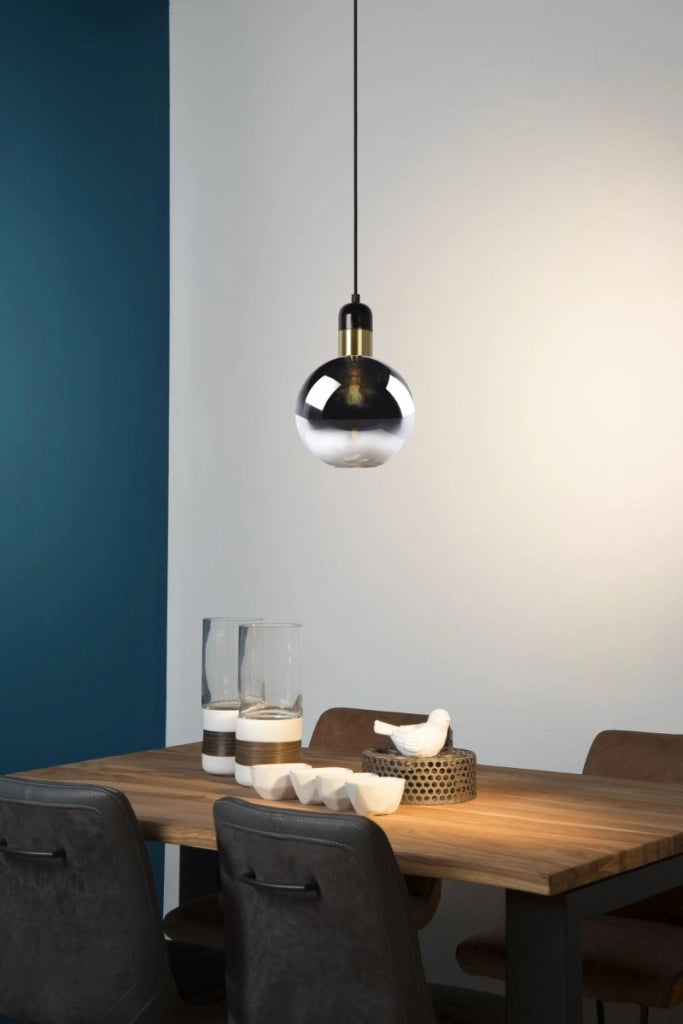 Lampada a sospensione Lucide Julius Ø20 nera E27 40W