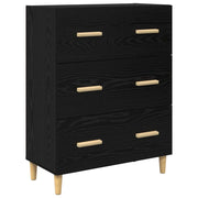 Credenza | Madia | Buffet da pranzo | Armadio da pranzo Rovere Nero 69,5 x 34 x 90 cm Legno multistrato