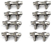Fermo cavo a doppia clip M5 - 8 pezzi - Acciaio inossidabile 304 - Antiruggine - Fermo cavo di sicurezza - Clip cavo