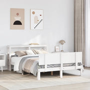 Giroletto con Testiera Bianco 150x200 cm Legno Massello di Pino