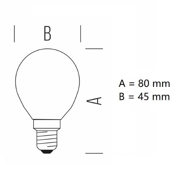 LAMPADINA GOCCIA CUPOLA ARGENTATA LED 4,5W LUCE CALDA 2700K 400 LUMEN E14 BOT