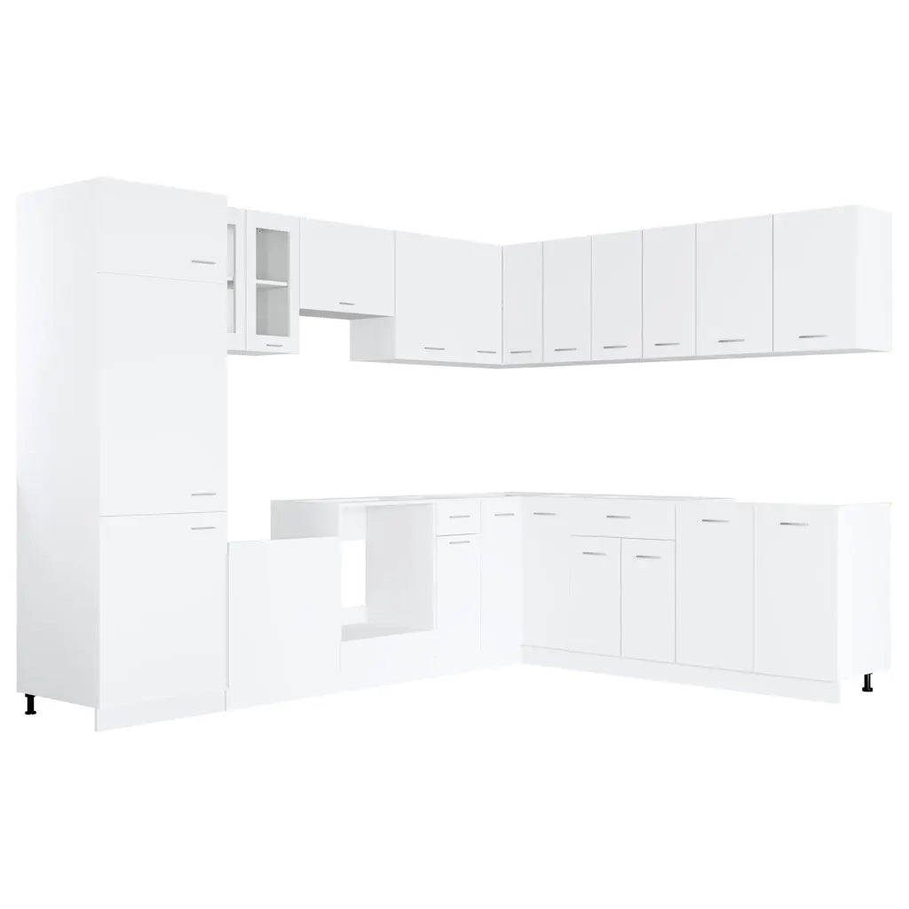 Set Armadi da Cucina 14 pz Lyon Bianco in Truciolato 3067666
