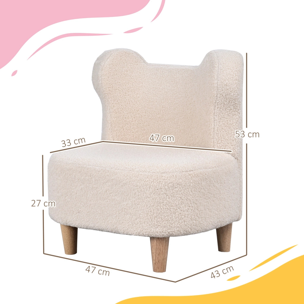 Poltrona per bambini con orecchie da orso ¨C Zephmum ¨C Beige