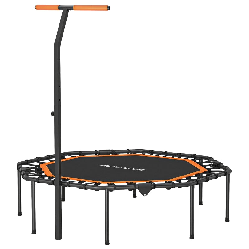 TRAMPOLINO FITNESS Pieghevole con maniglia regolabile 128x120 cm Nero