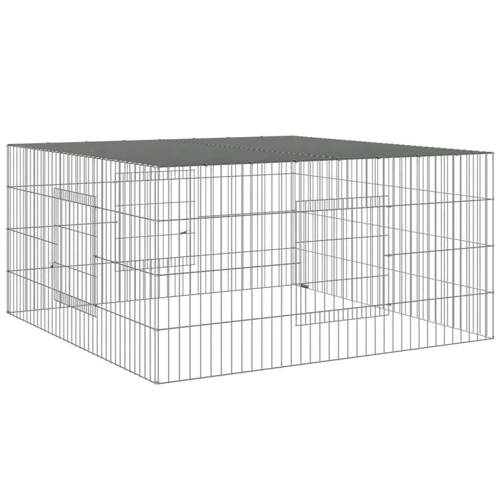 Gabbia per conigli 110 x 110 x 55 cm Ferro zincato Argento 02_0041684