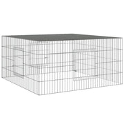 Gabbia per conigli 110 x 110 x 55 cm Ferro zincato Argento 02_0041684
