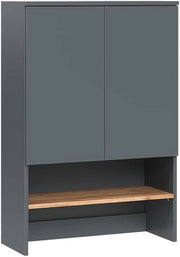 Mobile lavatrice Viktor, Antracite/quercia dorata, 68 x 100.4 cm, per riporre risparmiando spazio sopra la lavatrice