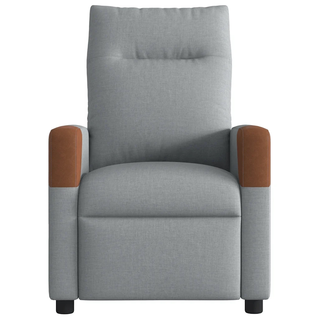 Poltrona | Sedia Relax Reclinabile in Tessuto Grigio Chiaro