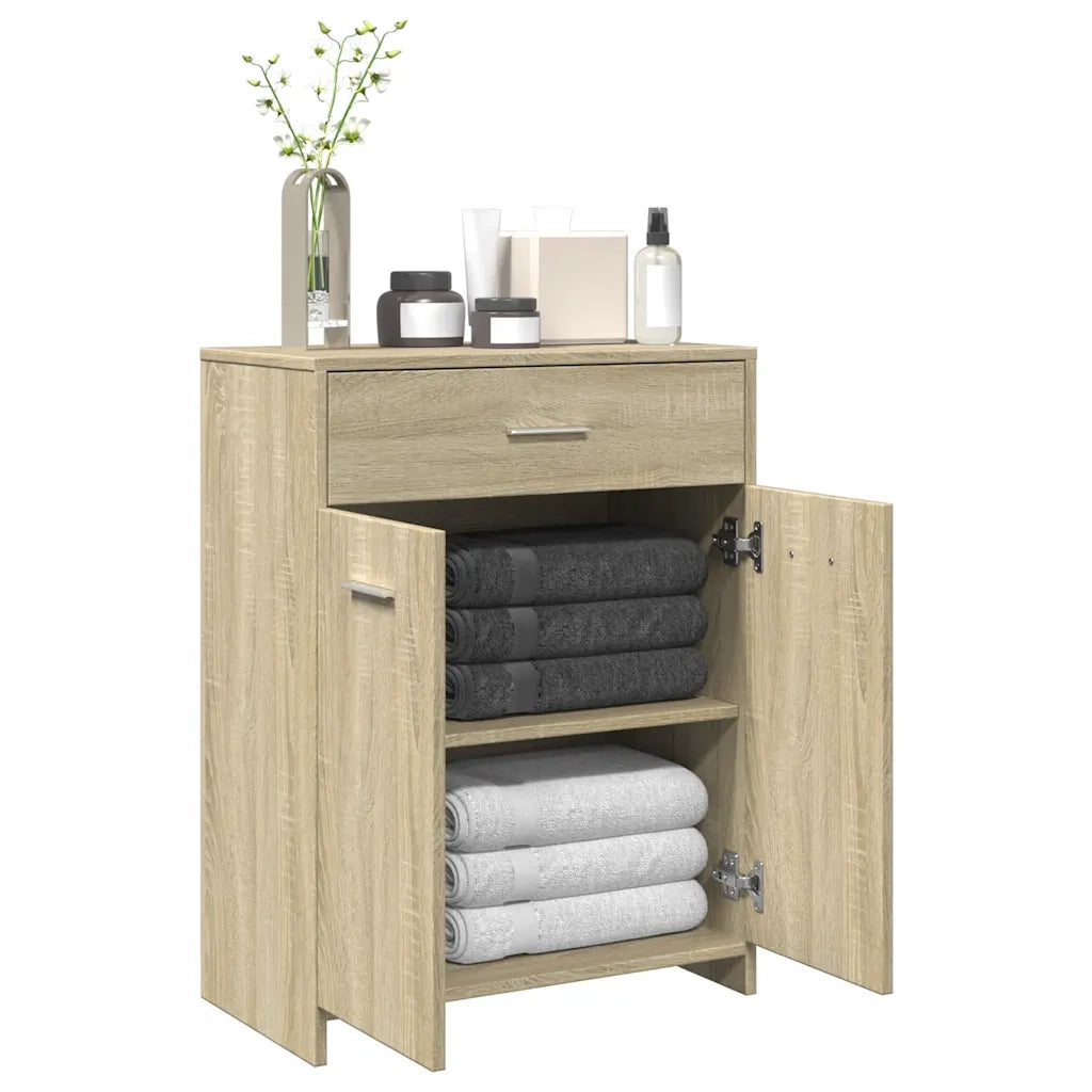 Mobile da Bagno Rovere Sonoma 60x33x80 cm in Legno tecnico
