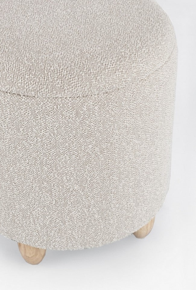 Sgabello Contenitore Ø 36x39,5 cm Zena in Bouclè