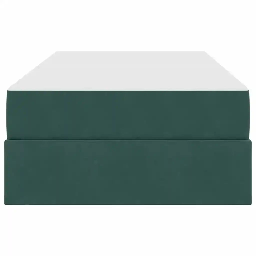 Letto con contenitore e materasso Verde Scuro 90 x 200 cm