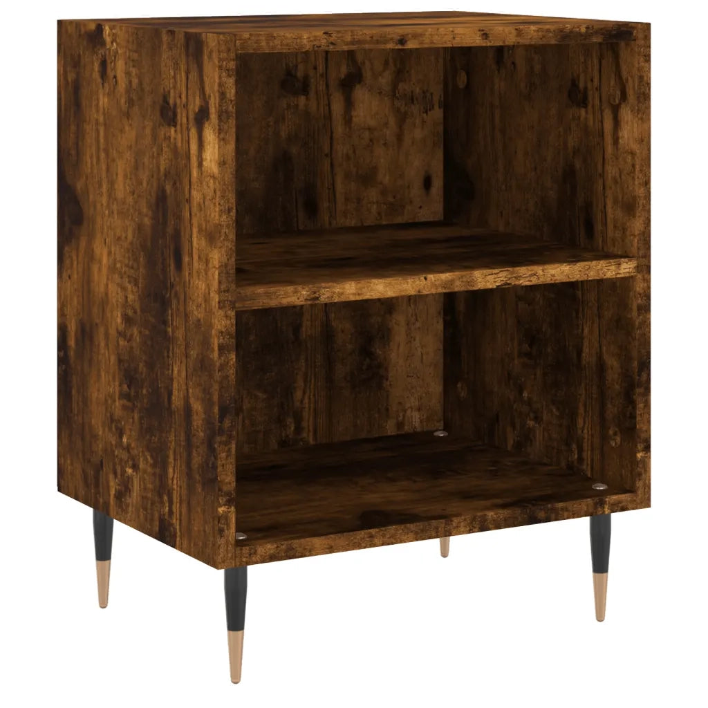 Comodini Rovere Fumo 2 pz 40x30x50 cm in Legno Multistrato 826775