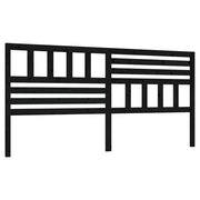 Testiera | Testata per Letto Nera 206x4x100 cm in Legno Massello di Pino