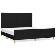Letto matrimoniale | Letto per adulti | Giroletto senza Materasso Nero 180x200 cm in Tessuto
