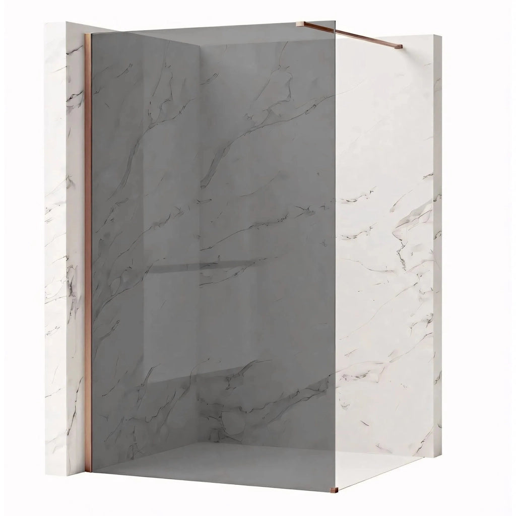 Parete Doccia Rea Flexi Grey / Brush Copper 140