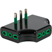 ADATTATORE TRIPLO RIBASSATO 16A-16A FME - NERO 2P+T- 2 pezzi