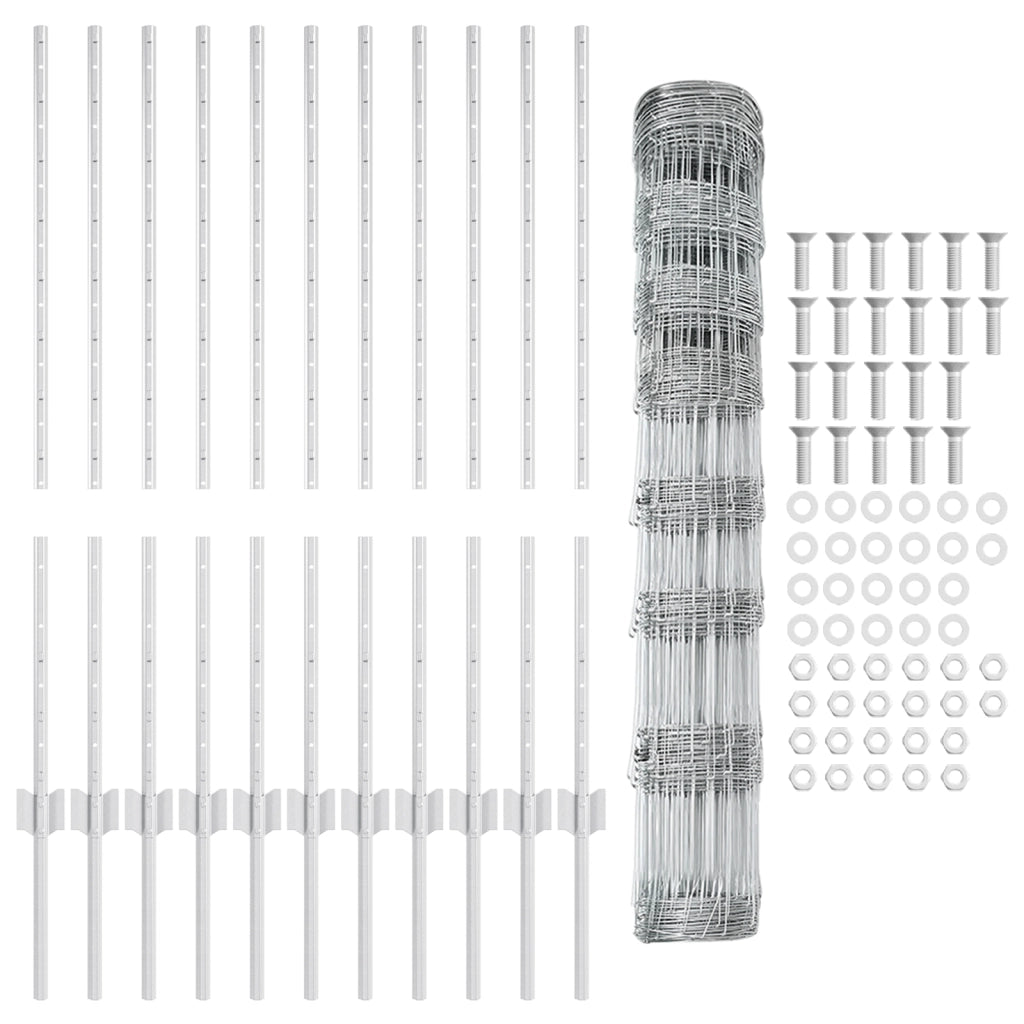 Pali per Recinzione  22 pcs U-Channel 100 cm Acciaio Galvanizzato