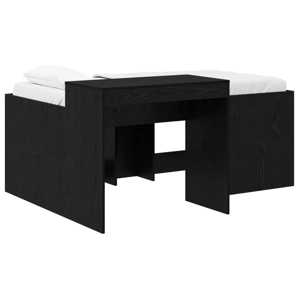 Letto alto per bambini con scrivania Nero Legno ingegnerizzato 3422668
