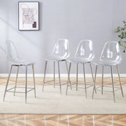 Sgabello da bar 68.5x48.0x47.0 cm con poggiapiedi in plastica argento