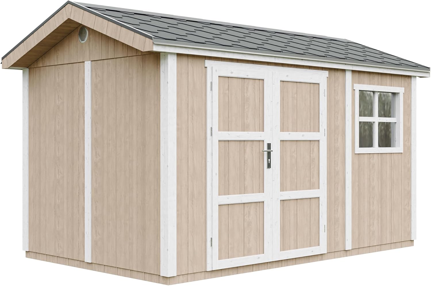 Casetta da giardino di qualit? premium 8,68 m² - H252x250x412 cm - Timbela M914A-TERRA BROWN