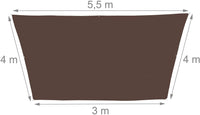 Vela ombreggiante a trapezio 3 x 5,5 x 4 m marrone 13_0002936_2