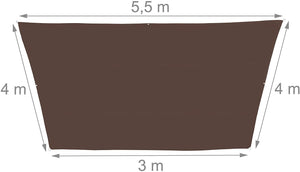 Vela ombreggiante a trapezio 3 x 5,5 x 4 m marrone 13_0002936_2