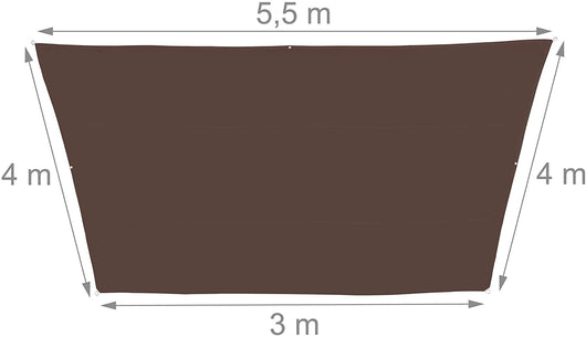 Vela ombreggiante a trapezio 3 x 5,5 x 4 m marrone 13_0002936_2
