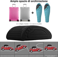 Borsa da Tetto per Auto, 400L, Borsa Portapacchi Universale Impermeabile, Pieghevole, Con 4 Cinghie Rinforzate e 4 Ganci Porta Nero