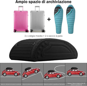 Borsa da Tetto per Auto, 400L, Borsa Portapacchi Universale Impermeabile, Pieghevole, Con 4 Cinghie Rinforzate e 4 Ganci Porta Nero