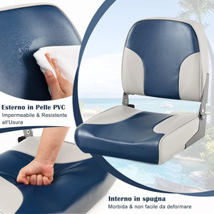 Sedie per Barca, con Schienale Basso, Sedile del timoniere con Tessuto Impermeabile, Imbottitura in Spugna e Cerniere in Alluminio, Adatto alla Maggior Parte delle Basi (Modello 3)