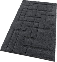 Tappeto Bagno Puro Cotone Morbido 3D Camera Sendiletto Elegante Lavabile Antracite 55x90 cm