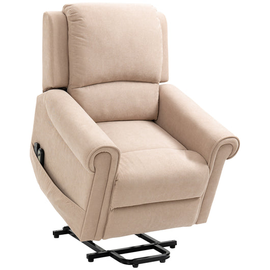 Easycomfort Poltrona Alzapersona Reclinabile fino a 135° con Telecomando e Poggiapiedi, 88x92x106 cm, Marrone Chiaro