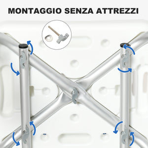 EasyComfort Sedia per Doccia con Imbottitura e Altezza Regolabile, Braccioli e Piedini a Ventosa