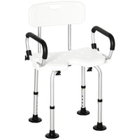 Easycomfort Sedia per doccia per Anziani, Disabili e Donne Incinte Imbottita con forma a U, 54x52x70-82cm, Bianco