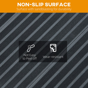 Easycomfort Rampa per Sedia a Rotelle Pieghevole in Alluminio con Deflettori e Adesivi, 122x73.6x5.1 cm, Nero